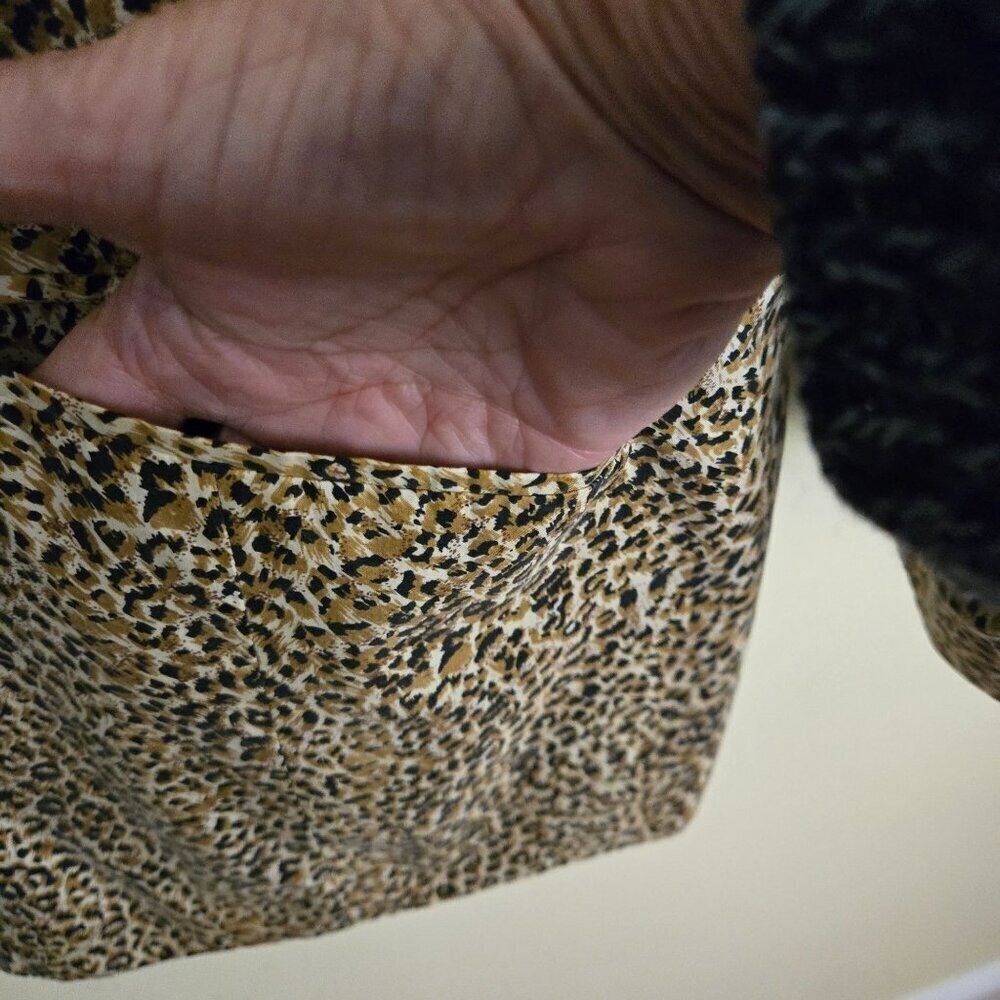 Anna And Frank 100% Silk Animal Print 2 Button Blazer Size Lp - Picture 5 of 6